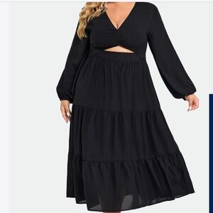 Chic Black Long Sleeve Dress on line $42.
